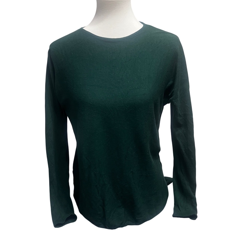 Michael Kors Womens Hunter Green Crew Neck High-Low Knit Sweater Top‎ Small Logo